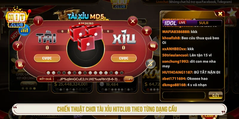 Chuỗi Cầu Tài Xỉu HITCLUB Và Chiến Thuật Cược Hay Nhất Những chiến thuật chơi tài xỉu HITCLUB theo dạng cầu