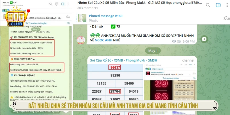 Rất nhiều chia sẻ trên nhóm soi cầu mà anh tham gia chỉ mang tính cảm tính